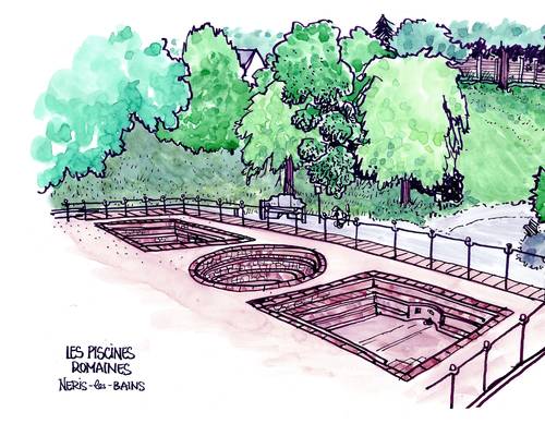 Les piscines romaines par Emdé - Néris-les-Bains