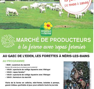 Marché de producteurs à la ferme avec repas fermier