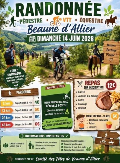 Randonnée pédestre, VTT, équestre