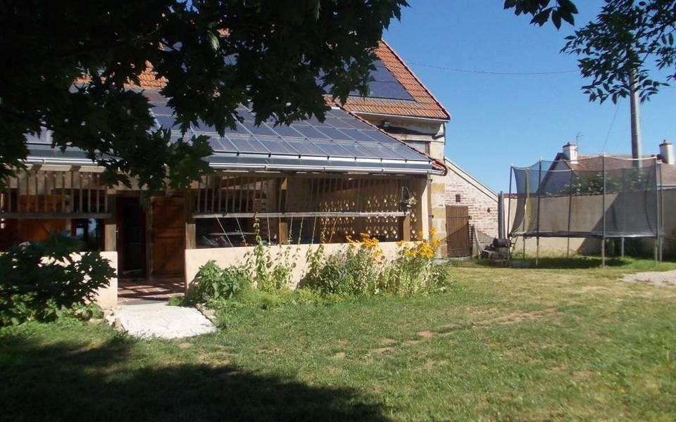 terrasse, trampoline, espace extérieur