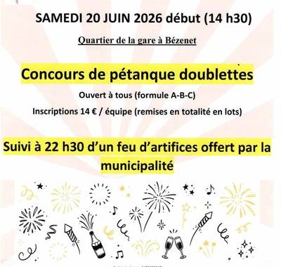 Concours de pétanque doublettes